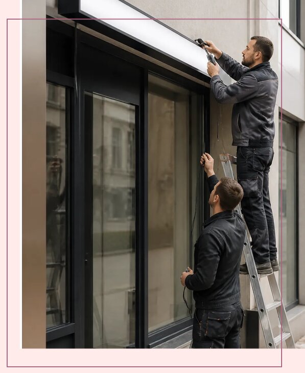 Изготовление и монтаж тонких световых вывесок в Евпатории
