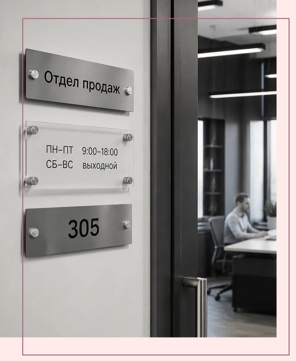 Офисные таблички на дверь в Евпатории по цене от 5161 р. | Аванза-Евп